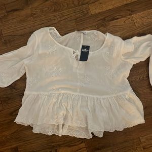 Flowy peasant crop top